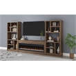 78in Wood Fireplace Console with Bookcases Entertainment Storage TV Stand Fully Assembled Brown