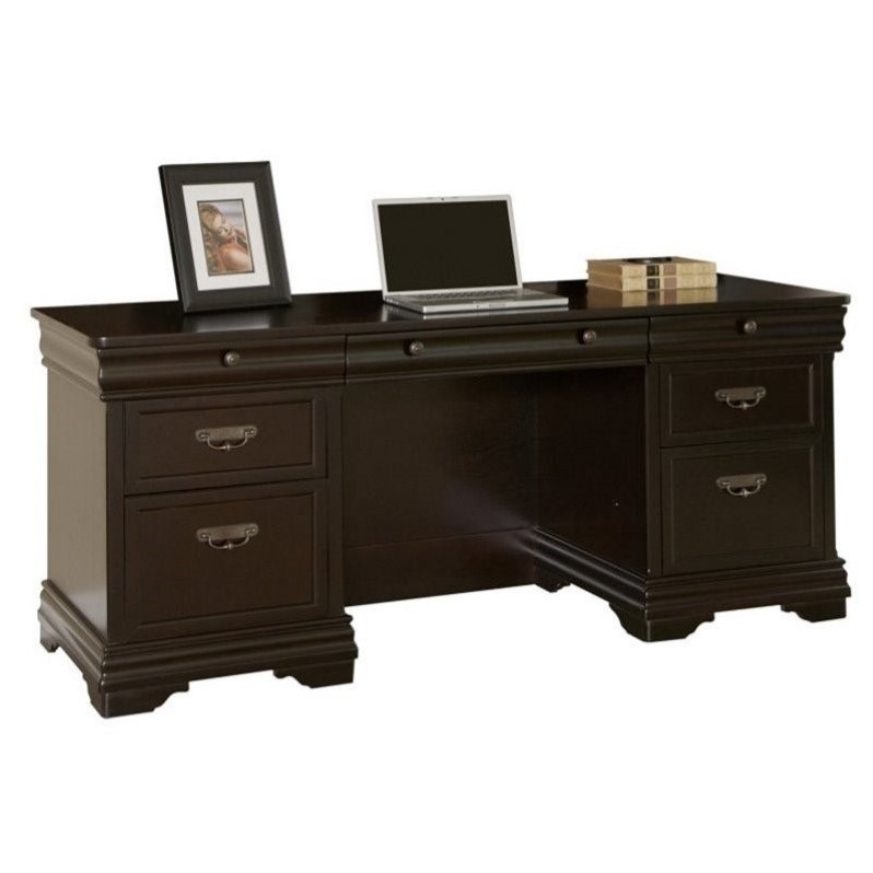 Martin Furniture Beaumont Computer Desk with Hutch in Deep Java Finish ...