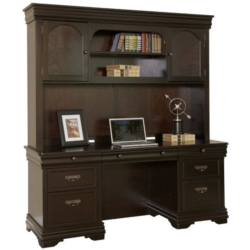 Martin Furniture Beaumont Computer Desk With Hutch In Deep Java