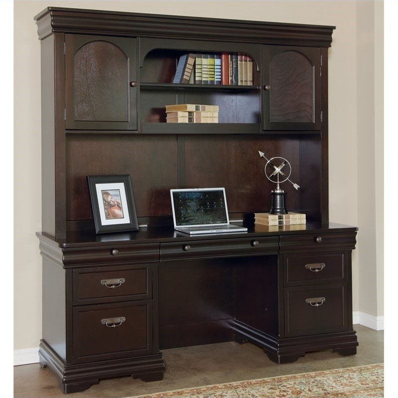 Martin Furniture Beaumont Computer Desk With Hutch In Deep Java
