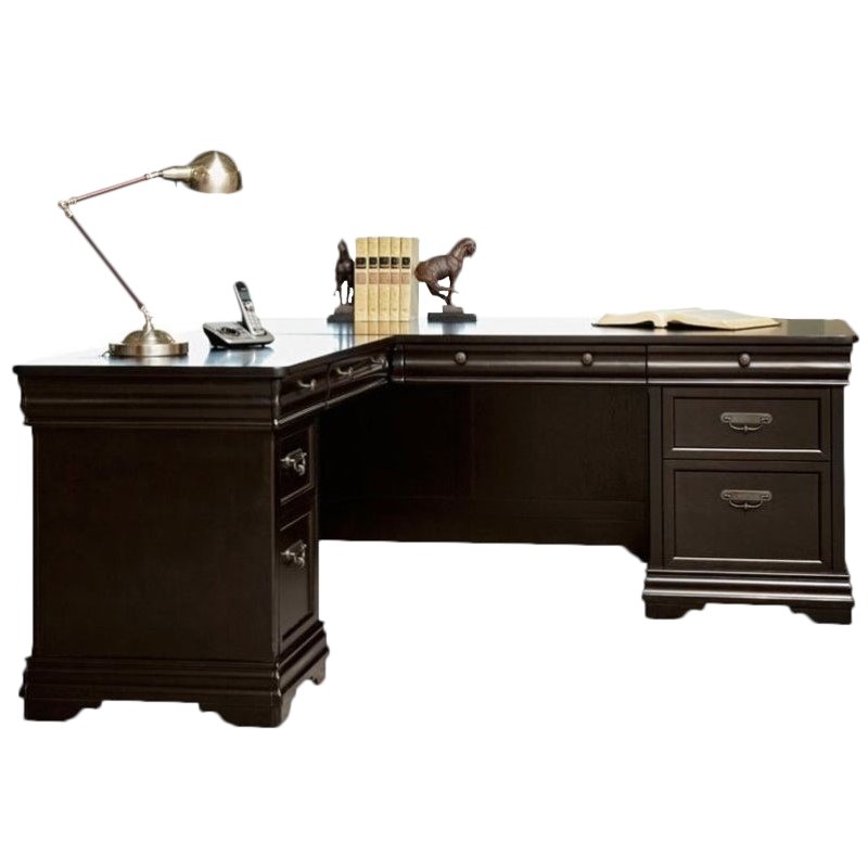 Martin Furniture Beaumont Desk and Return in Deep Java BT684XXR