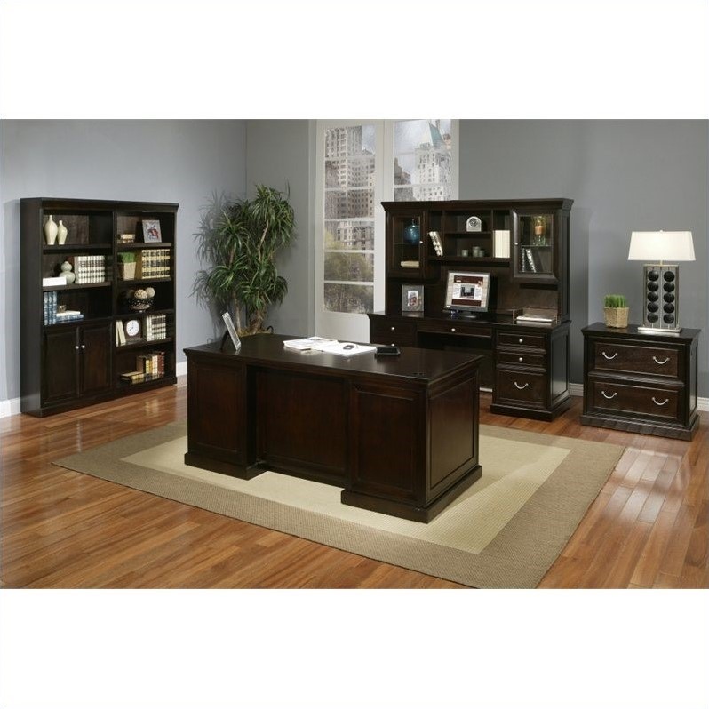 Martin Furniture Fulton Credenza with Hutch in Espresso FL689FL682PKG