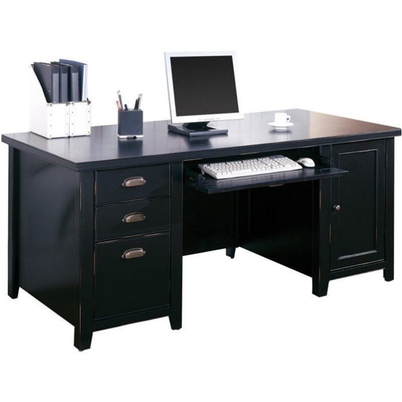 Martin Furniture Tribeca Loft Double Pedestal Wood Computer Desk