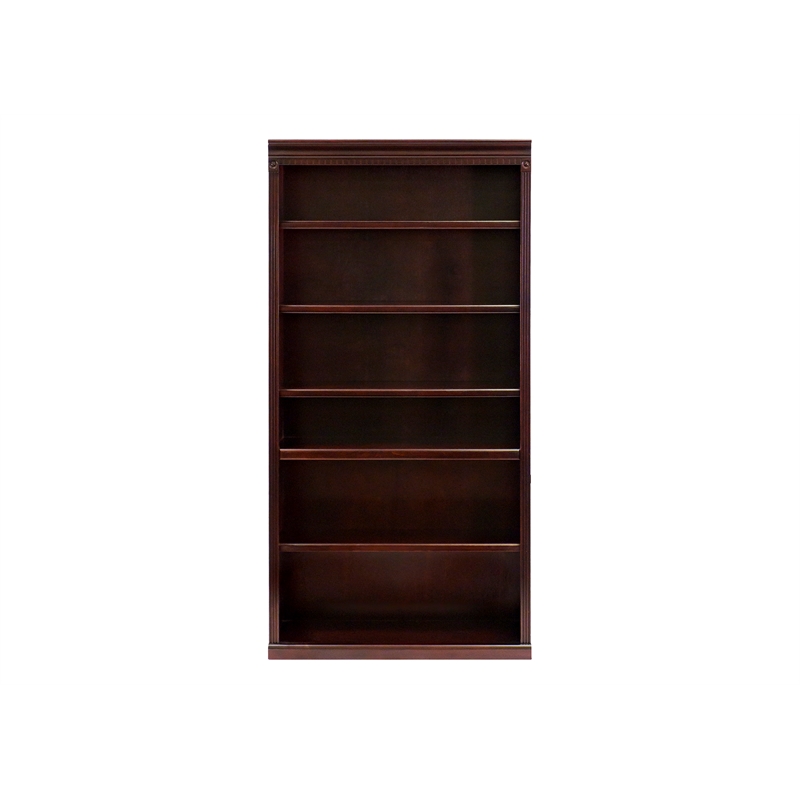 Martin Furniture Huntington Club 6-Shelf Wood Bookcase in Vibrant Cherry