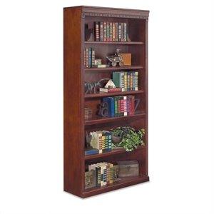 martin furniture huntington club 6-shelf bookcase in vibrant cherry