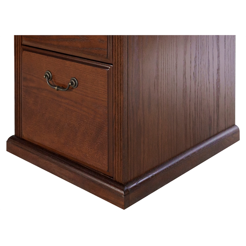 Huntington Oxford Four Wood Drawer File Cabinet Office Storage File Drawer Brown