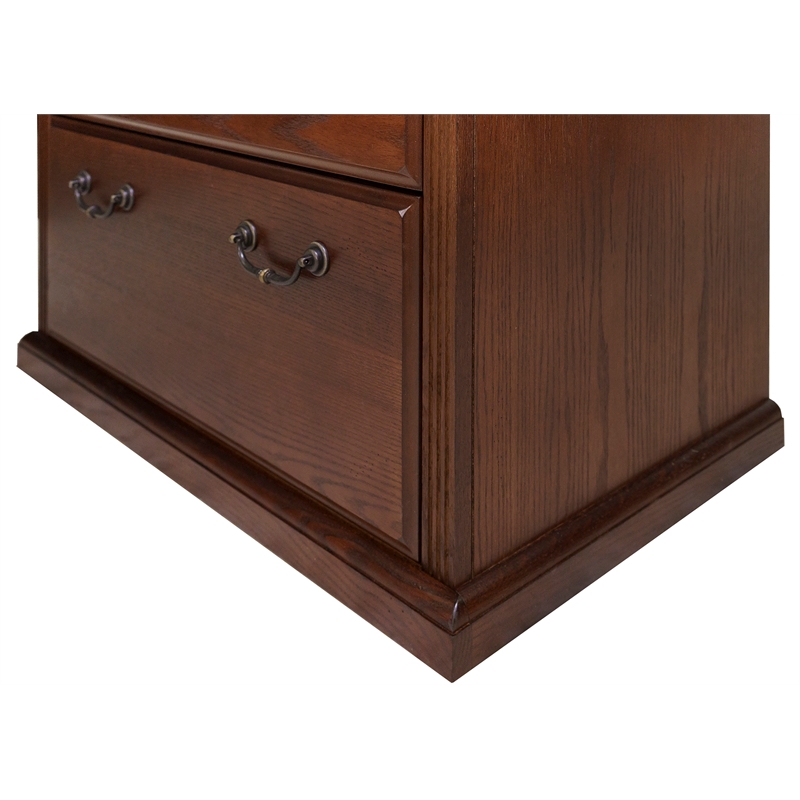 Huntington Oxford Two Wood Drawer Lateral File Cabinet Office Storage File Brown