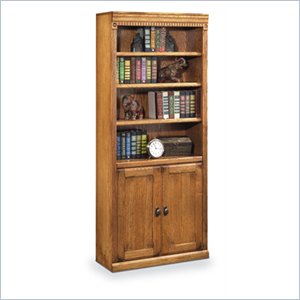 martin furniture huntington oxford wood bookcase with lower doors natural