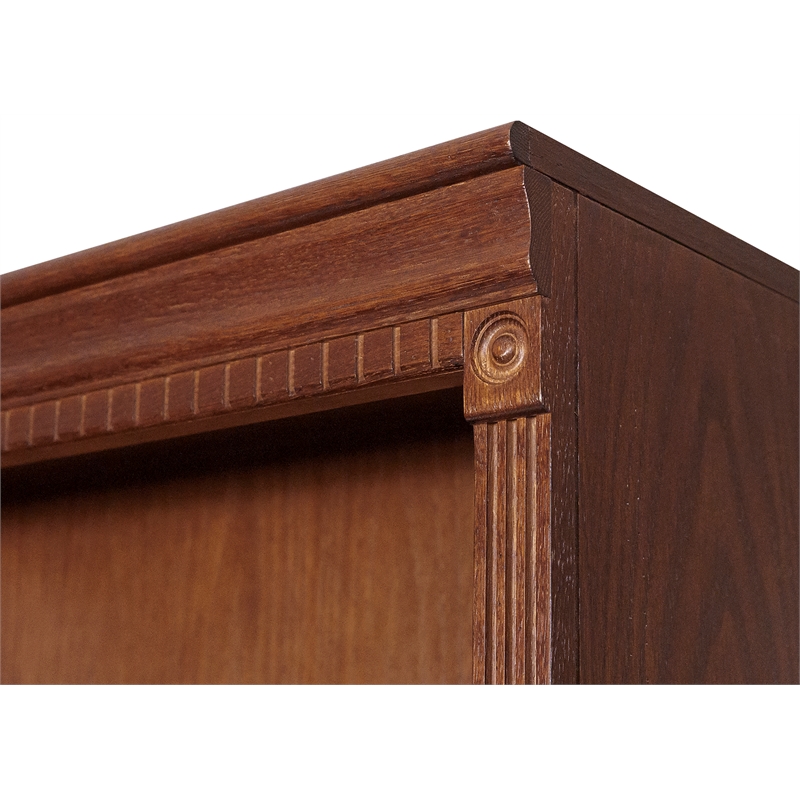 Huntington Oxford Wood Bookcase With Doors Storage Cabinet Office Shelves Brown
