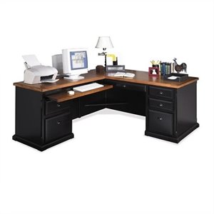martin furniture southampton lhf l-shaped executive desk in oynx black