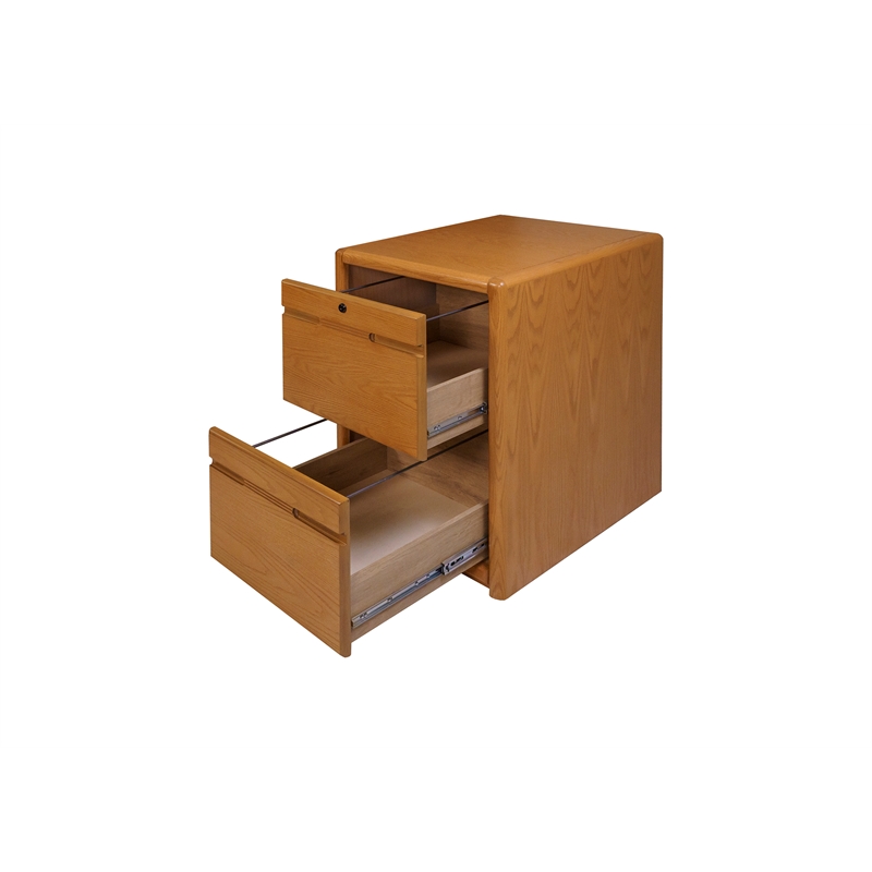 Two Drawer Wood File Cabinet Storage With Locking Top Light Oak Bushfurniturecollection Com