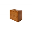 Two Drawer Wood Lateral File in Medium Oak With Locking Top Drawer