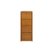 Four Drawer Wood Vertical File Cabinet in Oak With Locking Top Drawer