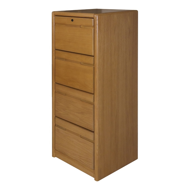 Four Drawer Wood Vertical File Cabinet In Oak With Locking Top Bushfurniturecollection Com