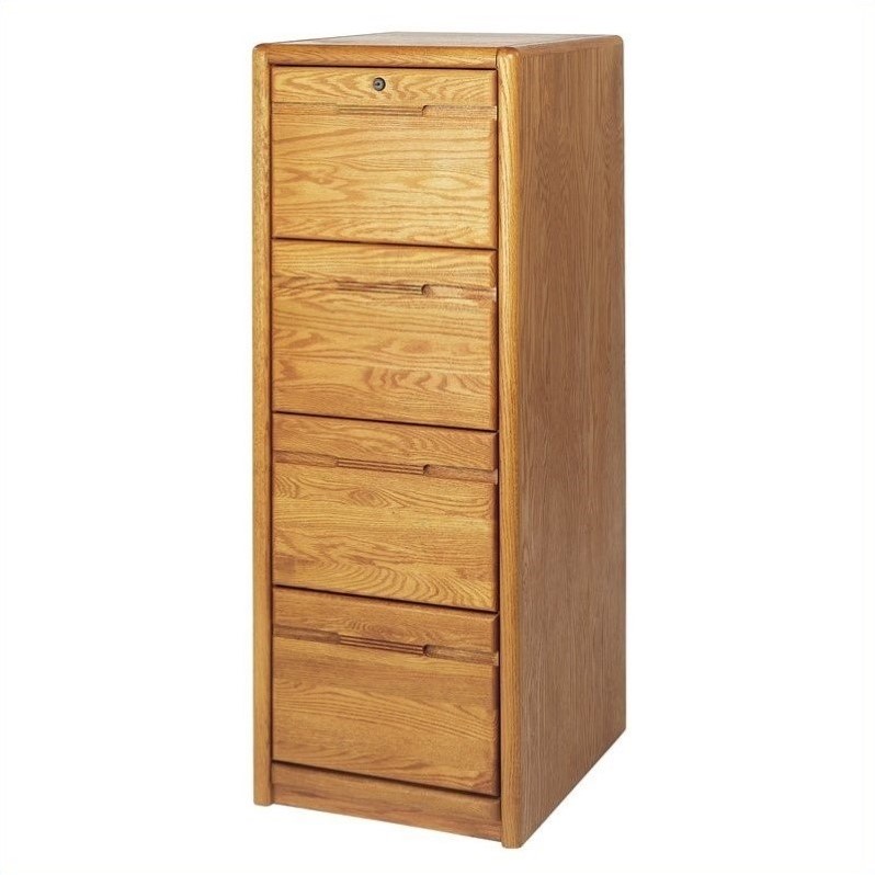 Martin Furniture 4 Drawer Vertical File Cabinet in Oak ...