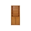 Martin Furniture Wood Contemporary Bookcase with Lower Doors in Medium Oak