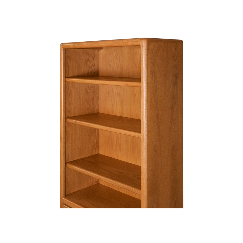 Martin Furniture Wood Contemporary Bookcase with Lower Doors in Medium Oak
