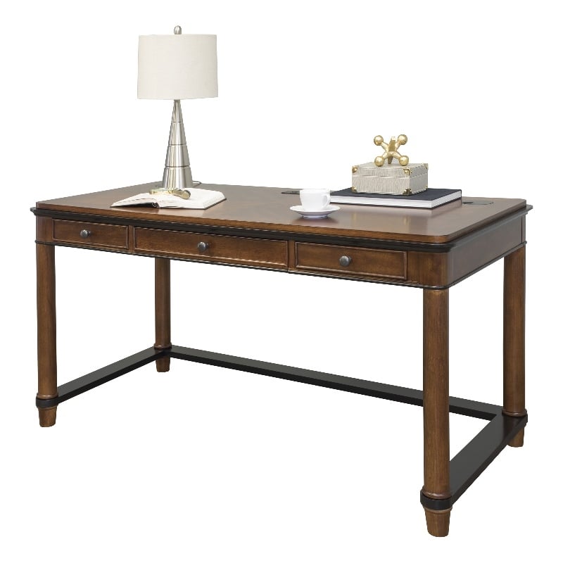 Martin Furniture Kensington Wood Laptop Writing Desk in Warm Fruitwood