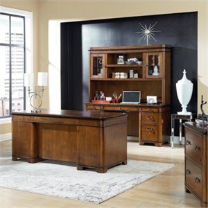 martin furniture executive desk credenza and hutch in warm fruitwood