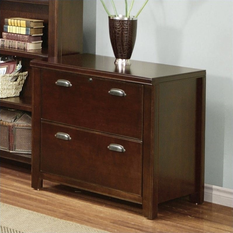 martin furniture tribeca loft 2 drawer lateral wood file storage cabinet in  cherry