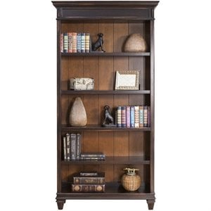 martin furniture hartford wood bookcase in two tone distressed black