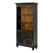 Hartford Wood Bookcase With Doors Storage Cabinet Office Shelves Black