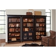 Hartford Wood Bookcase With Doors Storage Cabinet Office Shelves Black