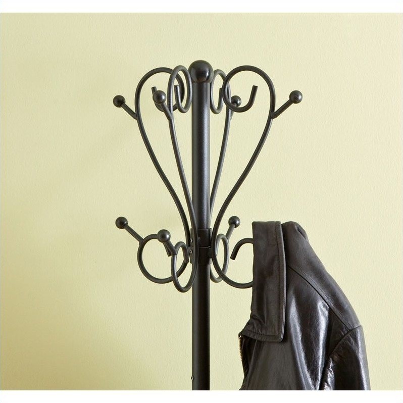 Southern Enterprises Brighton Coat Rack and Umbrella Stand in Painted Black HP3192
