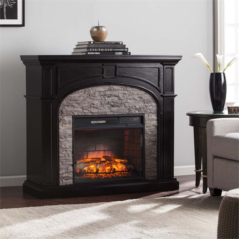 Southern Enterprises Tanaya Infrared Electric Fireplace In Ebony