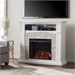 SEI Furniture Seneca Faux Stone Electric Fireplace TV Stand