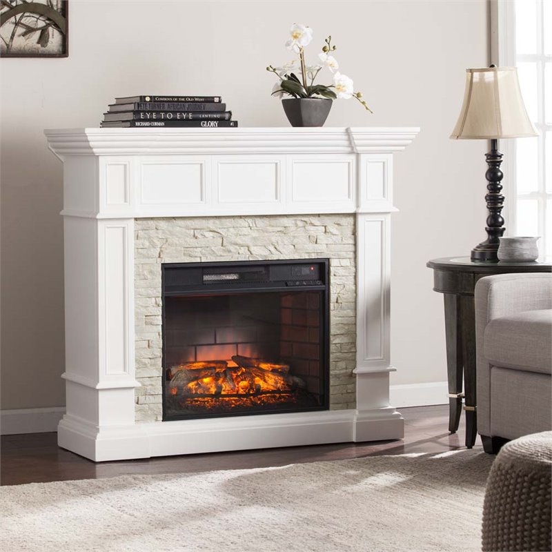 Southern Enterprises Merrimack Corner Infrared Electric Fireplace - FI9638