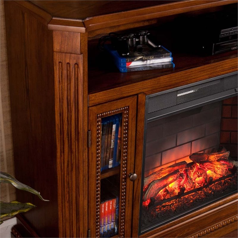 Southern Enterprises Atkinson Infrared Electric Fireplace TV Stand FI9352