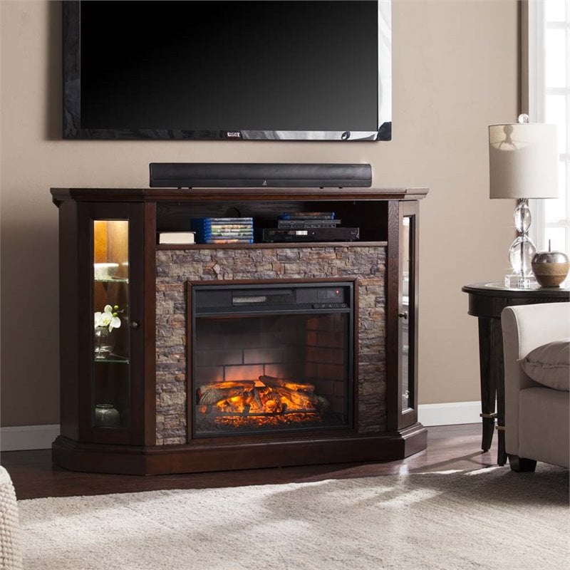 Southern Enterprises Redden Corner Electric Fireplace TV Stand - FI9392