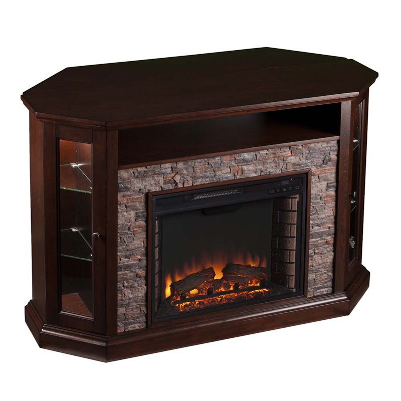 SEI Furniture Redden Corner Electric Fireplace TV Stand