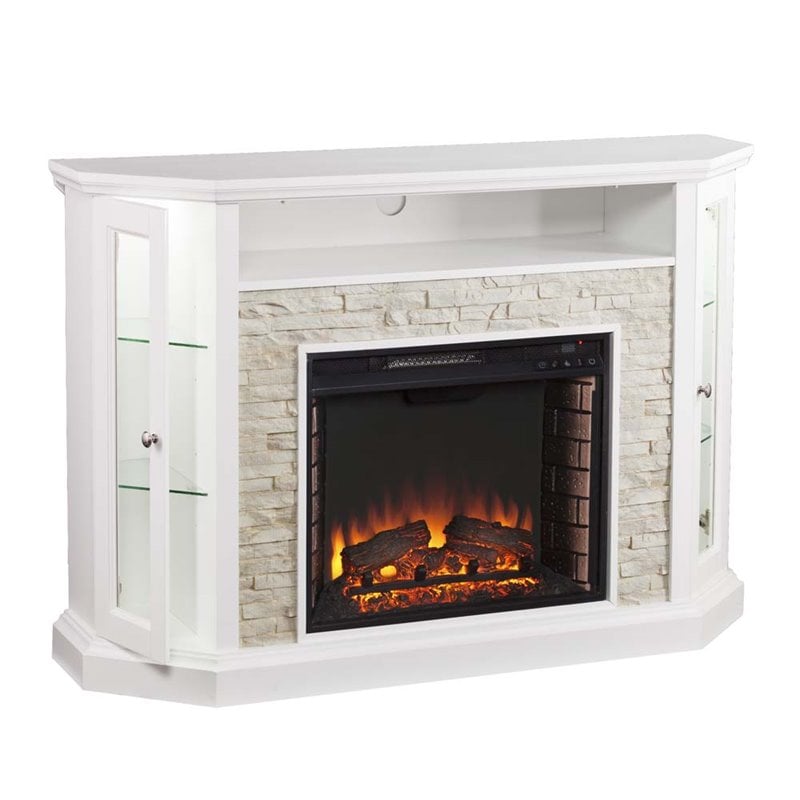 SEI Furniture Redden Corner Electric Fireplace TV Stand