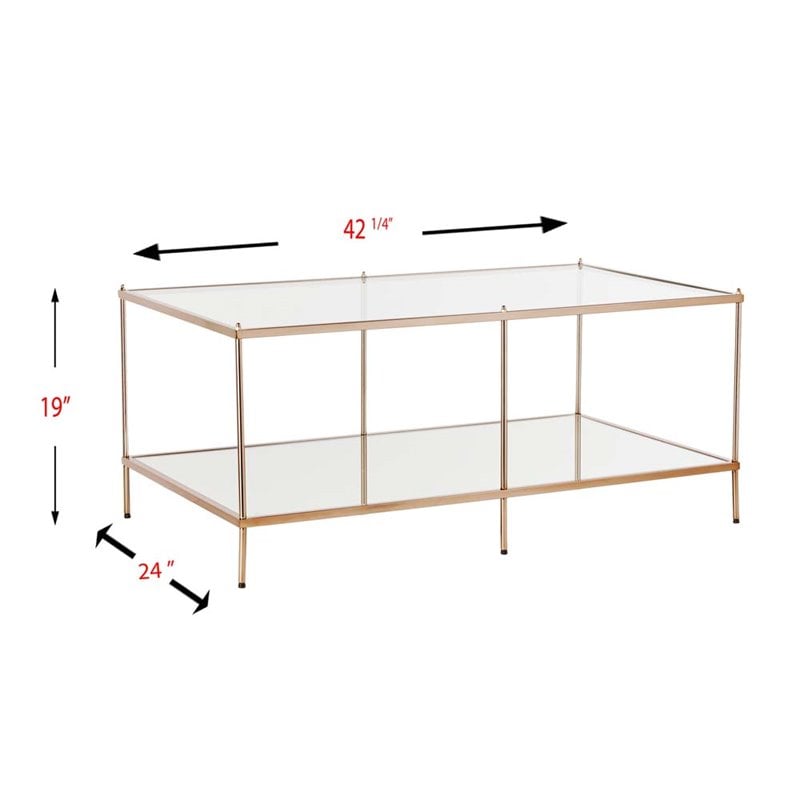 southern enterprises knox glass side table in metallic gold