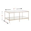 SEI Furniture Knox Glass Top Coffee Table in Gold