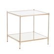 SEI Furniture Knox Square Glass Top End Table in Gold