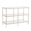 SEI Furniture Knox Glass Top Console Table in Gold