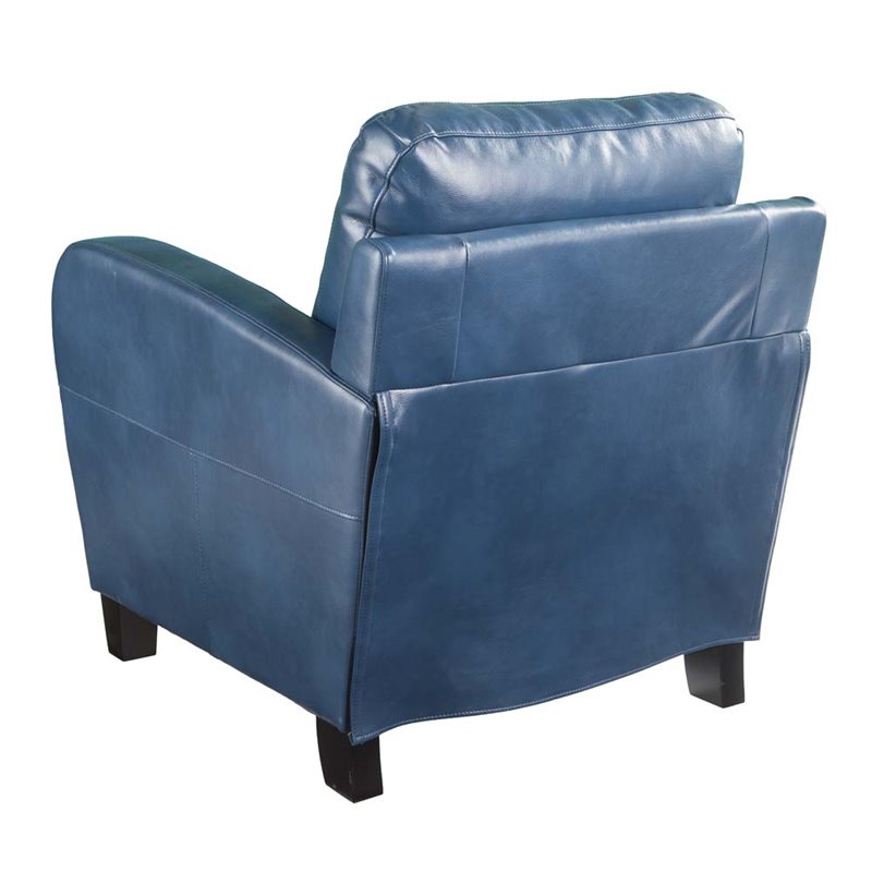 Southern Enterprises Bolivar Faux Leather Lounge Chair in Royal Blue