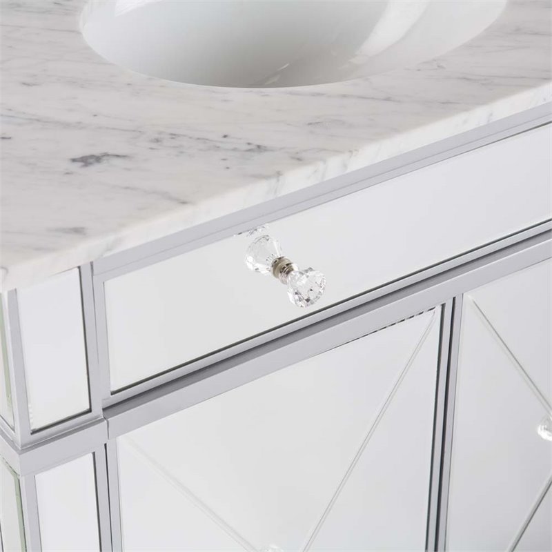 Southern Enterprises Mirage 2 Door Mirrored Single Bathroom Vanity Southern Enterprises Mirage 2 Door Mirrored Single Bathroom Vanity
