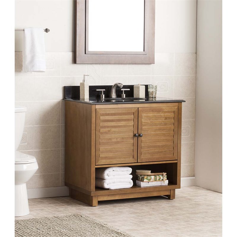 Southern Enterprises Lansbrook Single Granite Top Bathroom Vanity