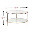 SEI Furniture Risa Round Glass Top Coffee Table in Gold