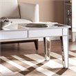 SEI Furniture Mirage Mirrored Coffee Table in Distressed Silver