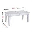 SEI Furniture Mirage Mirrored Coffee Table in Distressed Silver