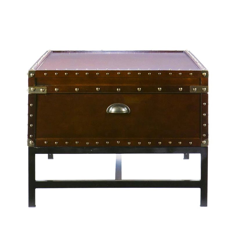 Southern Enterprises Nailhead Coffee Table Trunk - Espresso 