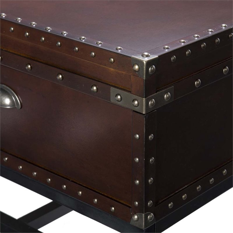 Southern Enterprises Nailhead Coffee Table Trunk - Espresso 