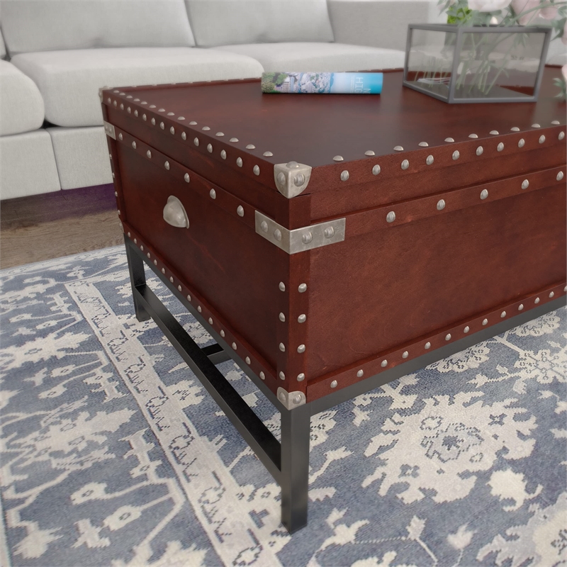 SEI Furniture Voyager Storage Coffee Table in Espresso