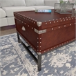 SEI Furniture Voyager Storage Coffee Table in Espresso