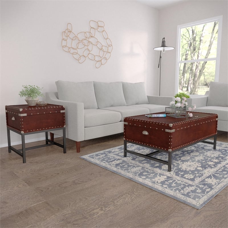 SEI Furniture Voyager Storage Coffee Table in Espresso